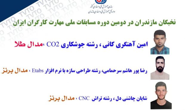 کسب عناوین برتر در مسابقات ملی مهارت کارگران ایران توسط مازنی‌ها