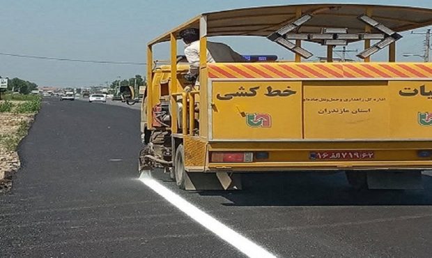 خط کشی ۱۰۰ کیلومتر از مسیر‌های پُرتردد مازندران