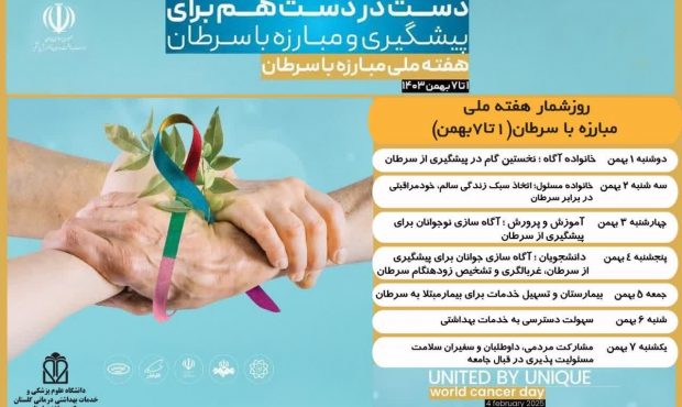 برگزاری پویش ملی مبارزه با سرطان، از ۱ تا ۷ بهمن