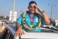 استقبال از حسن محمدحسین‌پور ملی‌پوش جوان پاراوزنه‌برداری در بابل
