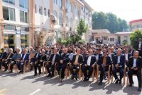 نواختن زنگ سپاس معلم در اداره‌ کل آموزش و پرورش مازندران